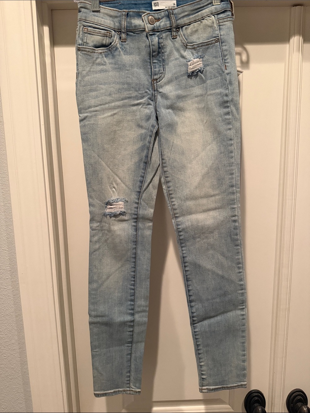 RSQ Light Blue Distressed Skinny Jeans